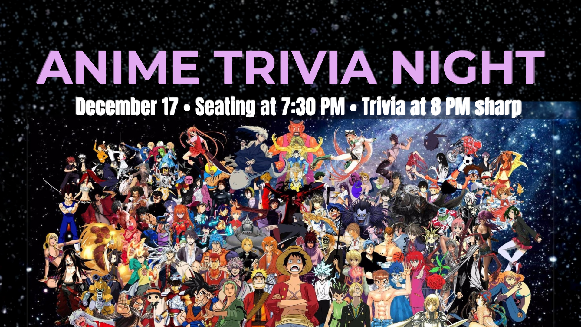 🎌 Anime Trivia Night @ Sandy Springs 🎌 — Video Game Restaurant